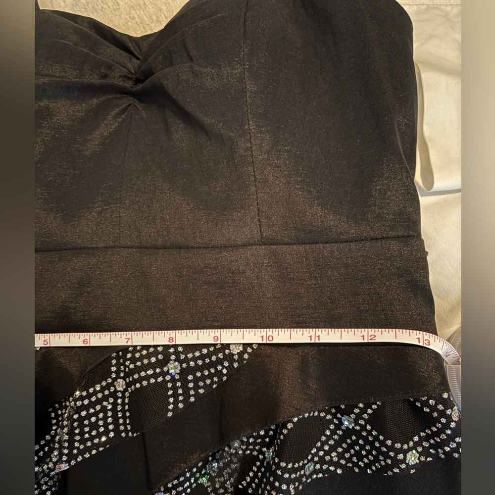 Hailey Logan By Adrianna Papell Mini Black Corset Ruffle Sparkle Dress Party - Picture 9 of 9
